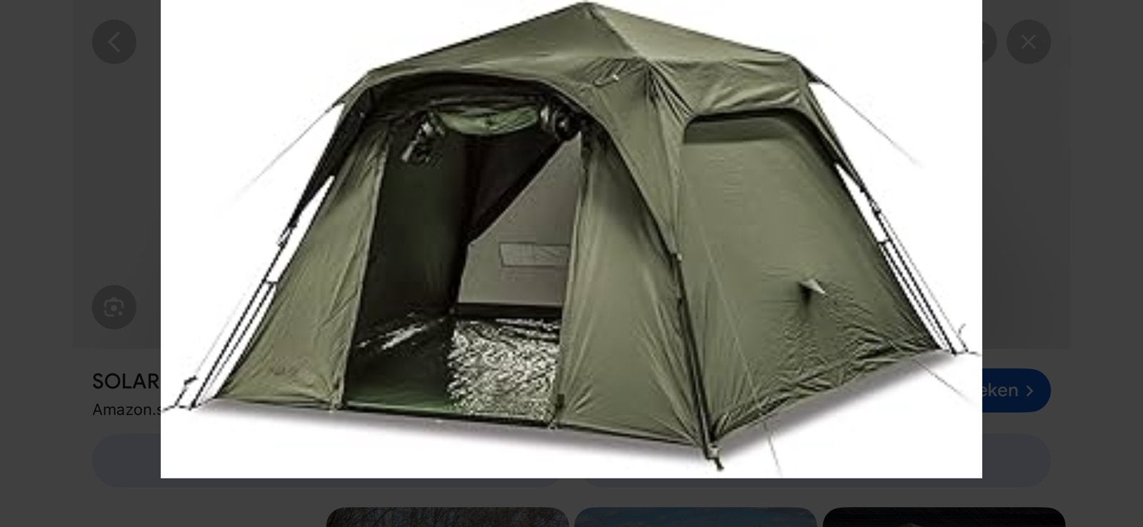 Solar Karpertent / Bivvy / Quick up shelter (Gebruikt), Ophalen, Gebruikt, Overige typen