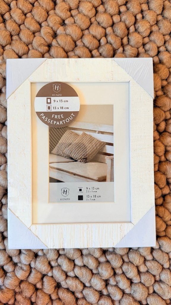 Henzo Driftwood fotolijst wit 13x18 cm met passe-partout, Ophalen of Verzenden, Refurbished