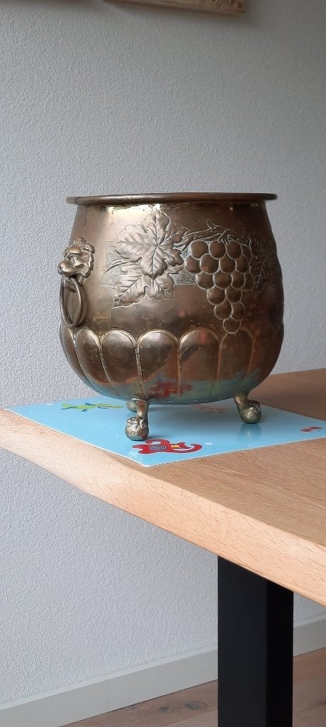 Messing bloempot, Antiek en Kunst, Ophalen of Verzenden, Koper