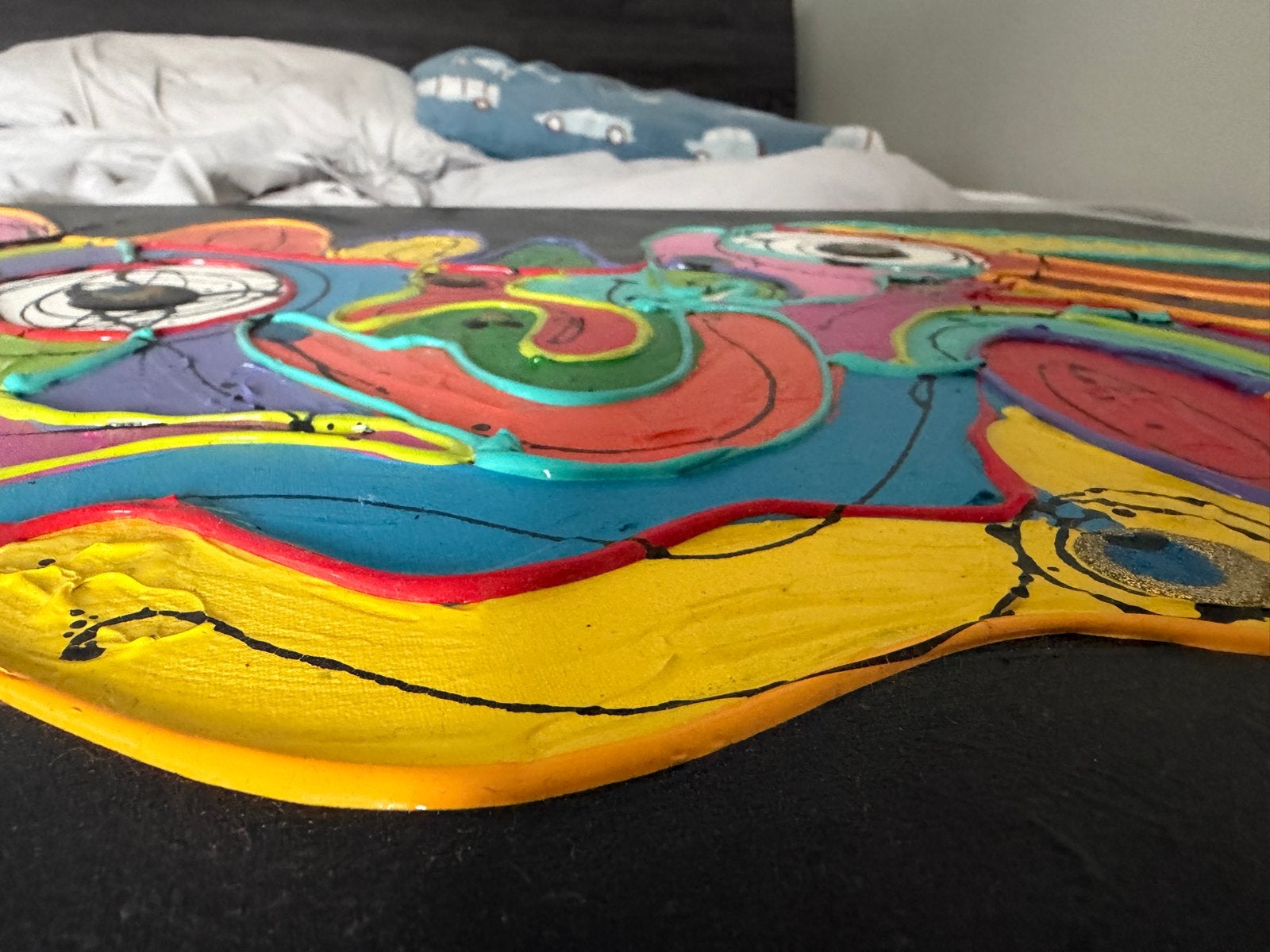 Origineel Peko schilderij - Kleurrijke abstracte haas, Antiek en Kunst, Ophalen, Acrylverf, Dieren, Gesigneerd