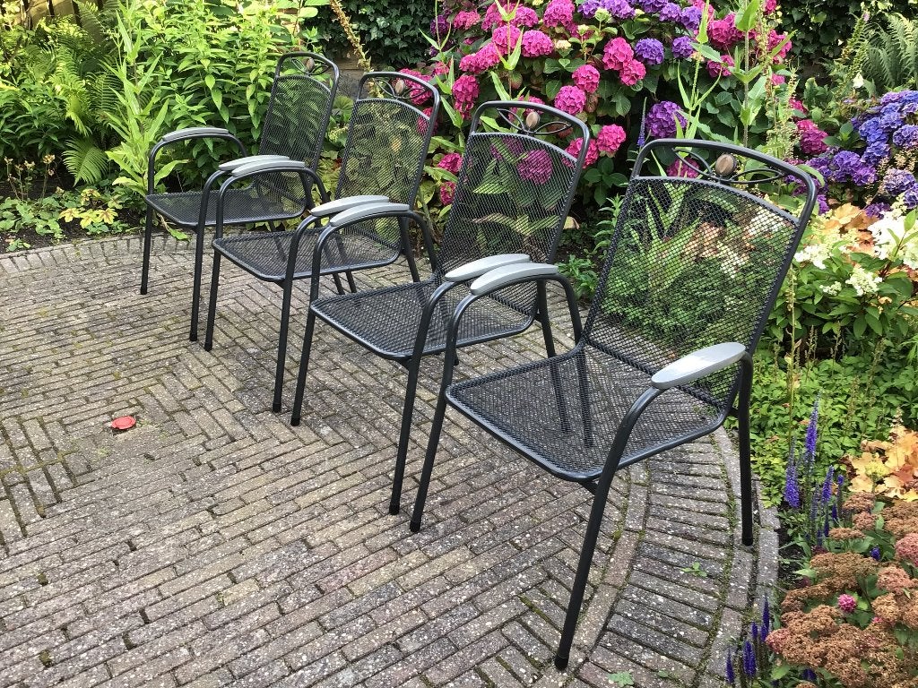 4 Werkelijk zeer fraaie MWH/Royal Garden tuinstoelen., Ophalen, Zo goed als nieuw, Stoel, Tuinset