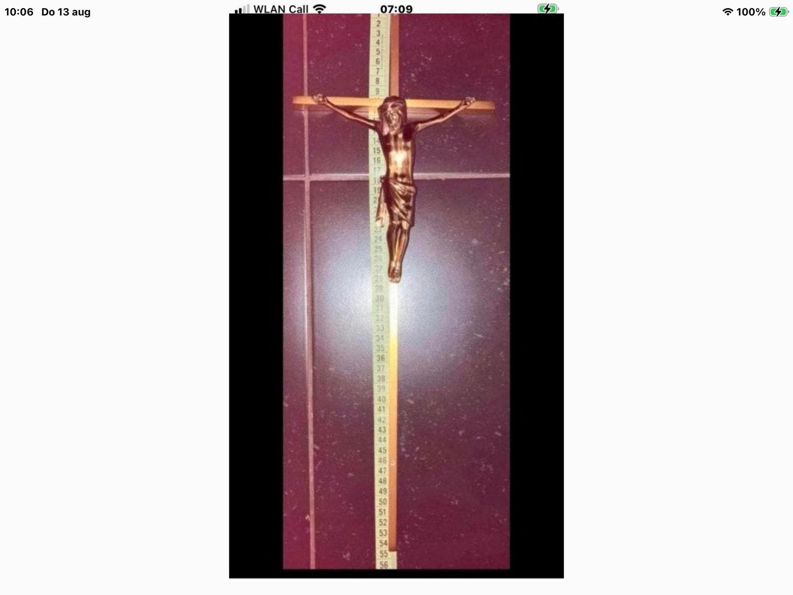 Crucifix van messing…Lengte 55 cm ! ..mooi !!, Ophalen of Verzenden