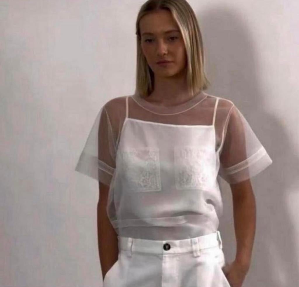 Sofie d Hoore prachtige organza 2-delige top 38 NP 620,00, Ophalen of Verzenden, Nieuw, Maat 38/40 (M), Wit