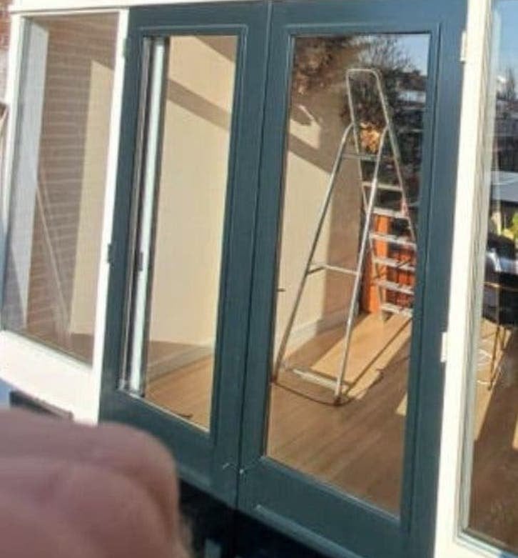 Donkergroene Buitendeuren zonder Kozijn, Gebruikt, Buitendeur, 200 tot 215 cm, Hout