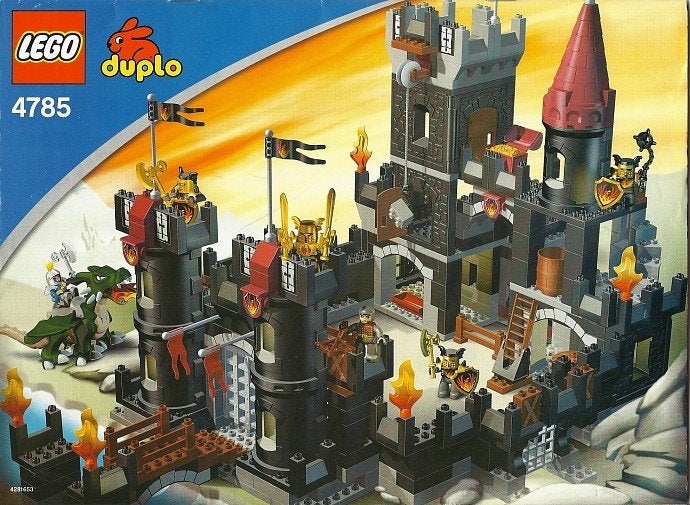 LEGO DUPLO Black Castle kasteel #4785 met 3 draken, Ophalen, Gebruikt, Inclusief extra onderdelen, Duplo
