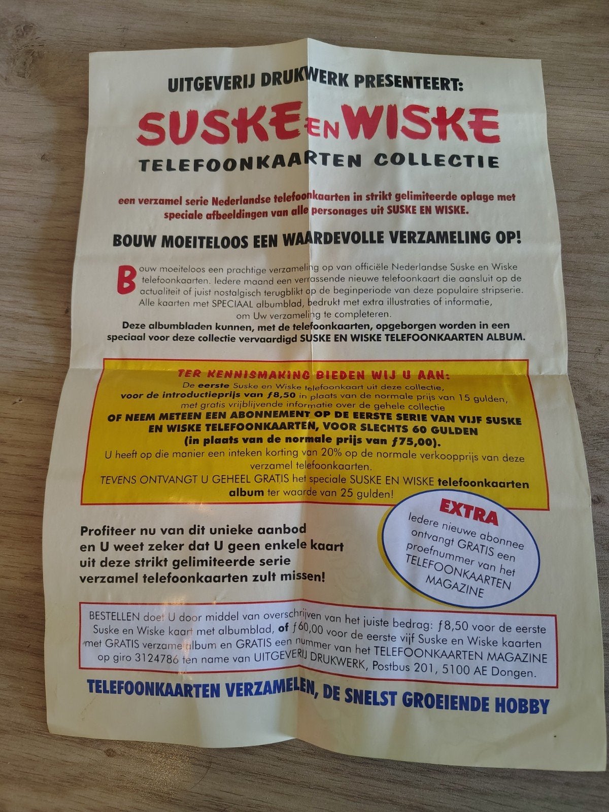 Suske en Wiske Telefoonkaarten collectie Poster, Verzamelen, Ophalen of Verzenden, Suske en Wiske, Zo goed als nieuw, Boek of Spel