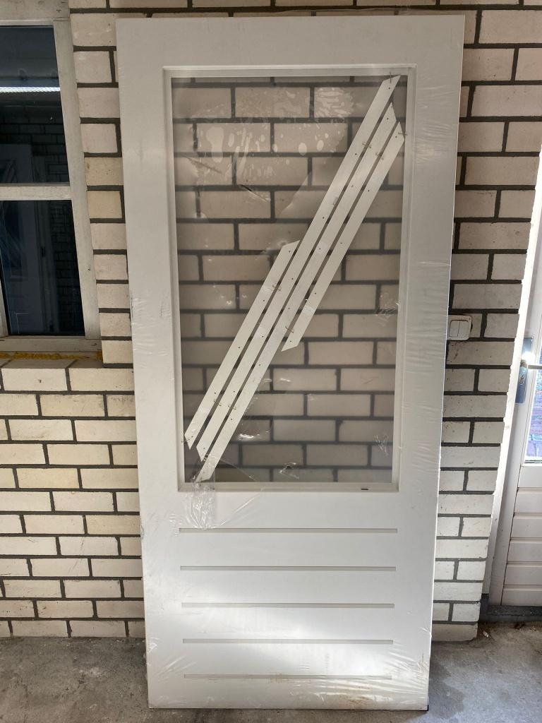 Meranti voorbehandelde tuin/balkondeur 211,5 x 93cm, Ophalen, 80 tot 100 cm, 215 cm of meer, Nieuw