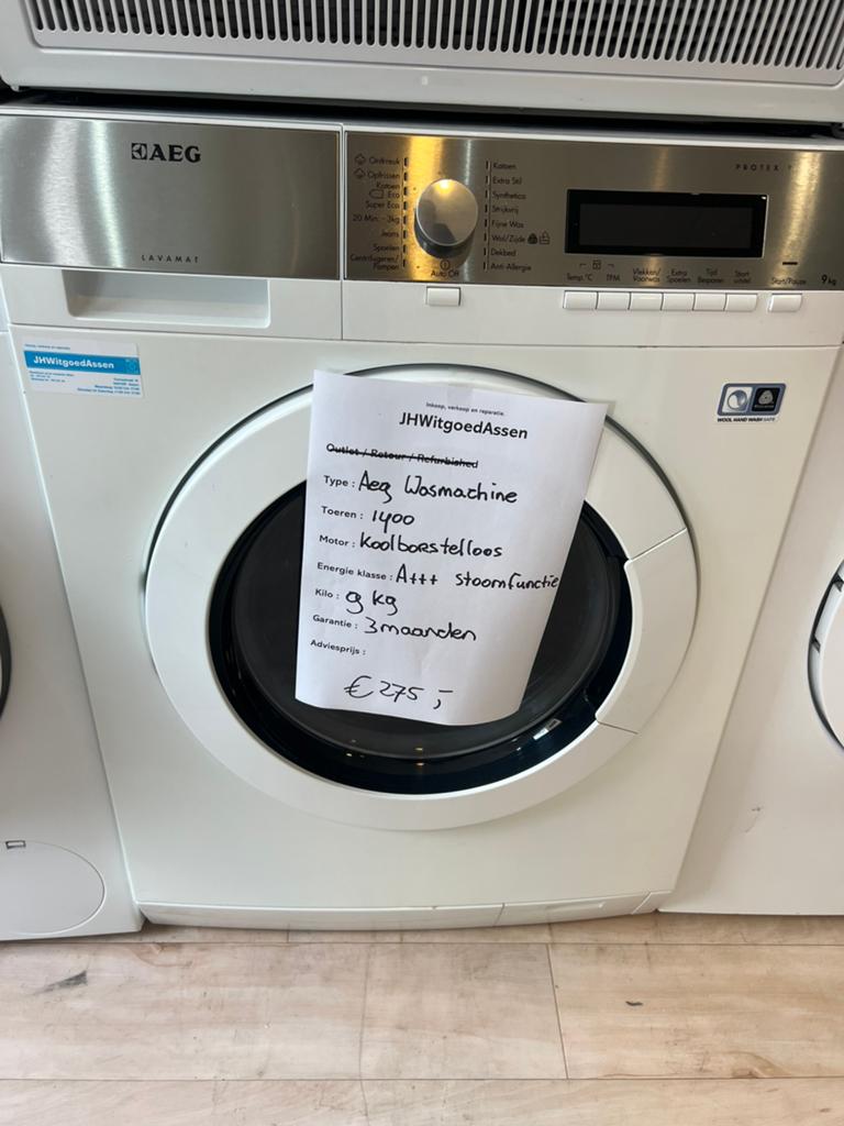 AEG Protex Plus Wasmachine - 9kg, A+++, Stoomfunctie, 1200 tot 1600 toeren, Gebruikt, 8 tot 10 kg, Ophalen of Verzenden
