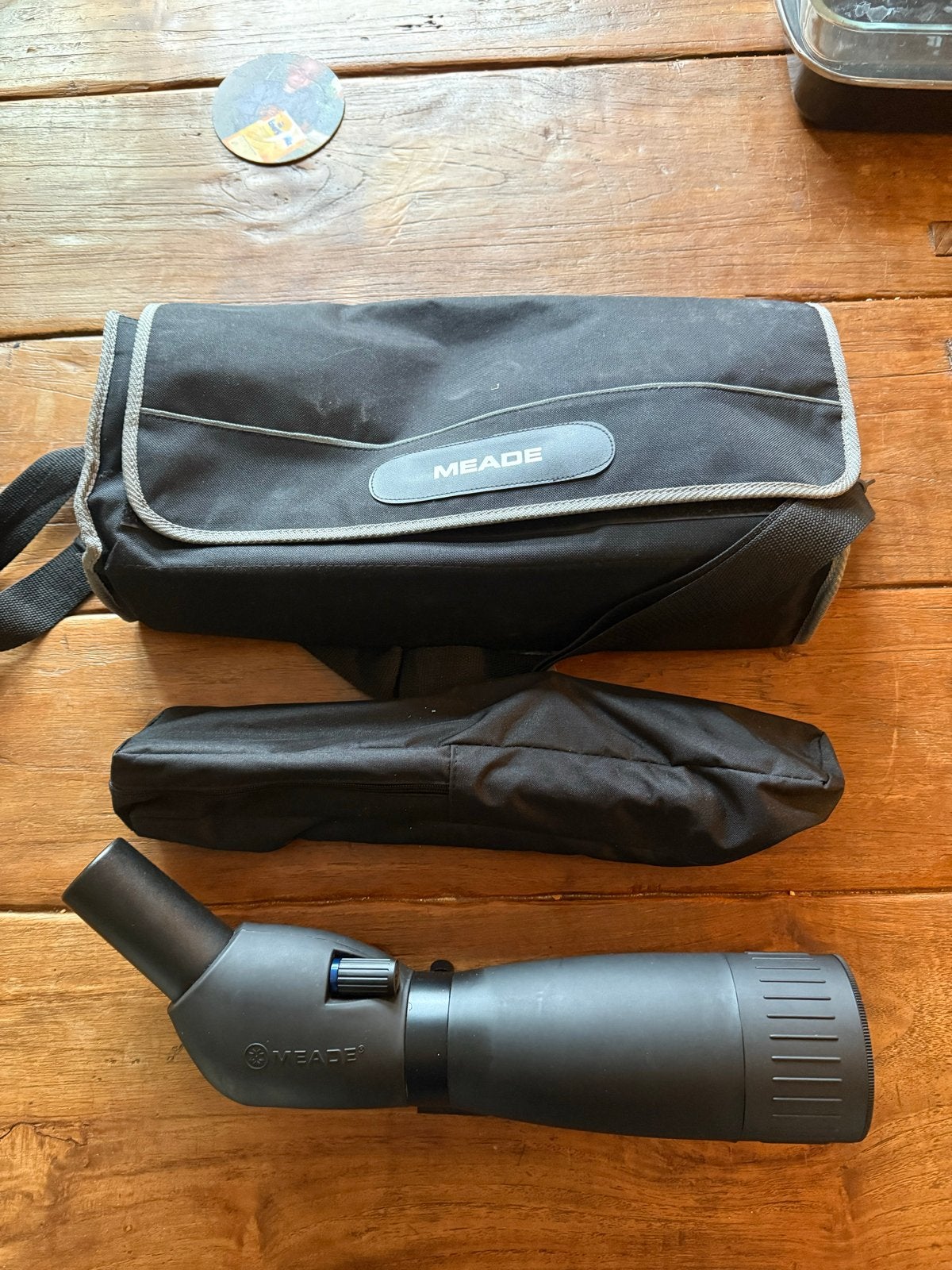 Meade spotting scope met draagtas, Ophalen, Gebruikt, Minder dan 80 mm, Lenzentelescoop (refractor)
