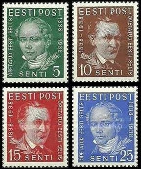 ESTLAND 1938 Geleerden, Michel: 138-41, Postfris., Postzegels en Munten, Postzegels | Europa | Overig, Verzenden, Overige landen
