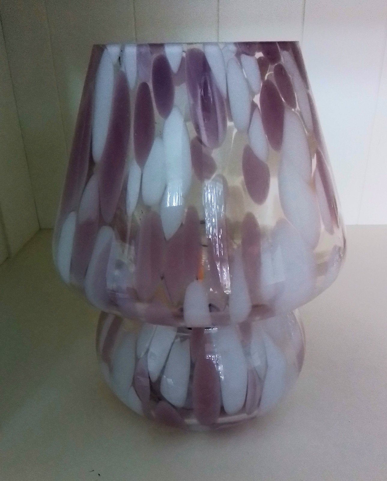 Lampen rose/wit glas op btt/ 18cm, Ophalen of Verzenden, Wit, Glas
