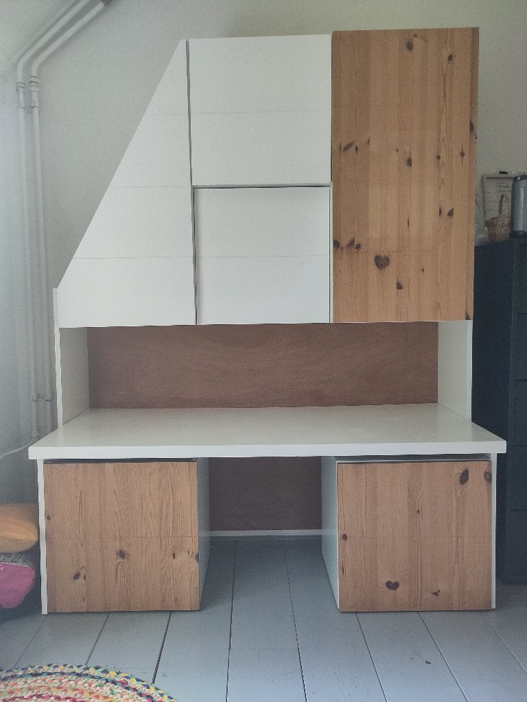 Bureau met kast, Gebruikt, 144 cm, 70 cm, Ophalen