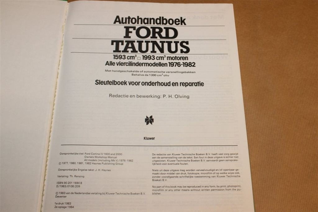 Autohandboek Ford Taunus — Onderhoud & Reparatie 1976-1982, Ophalen of Verzenden