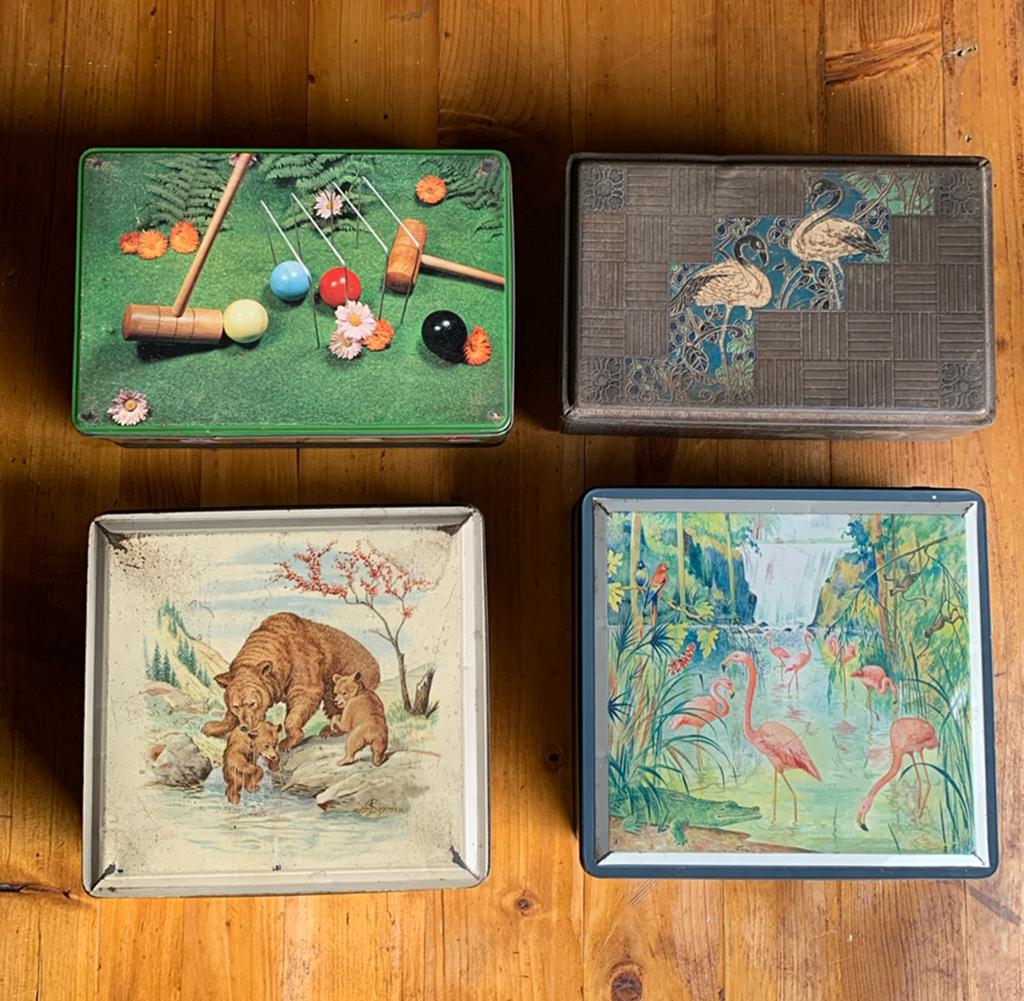 4 van Melle blikken, vintage, Ophalen of Verzenden, Gebruikt, Overige