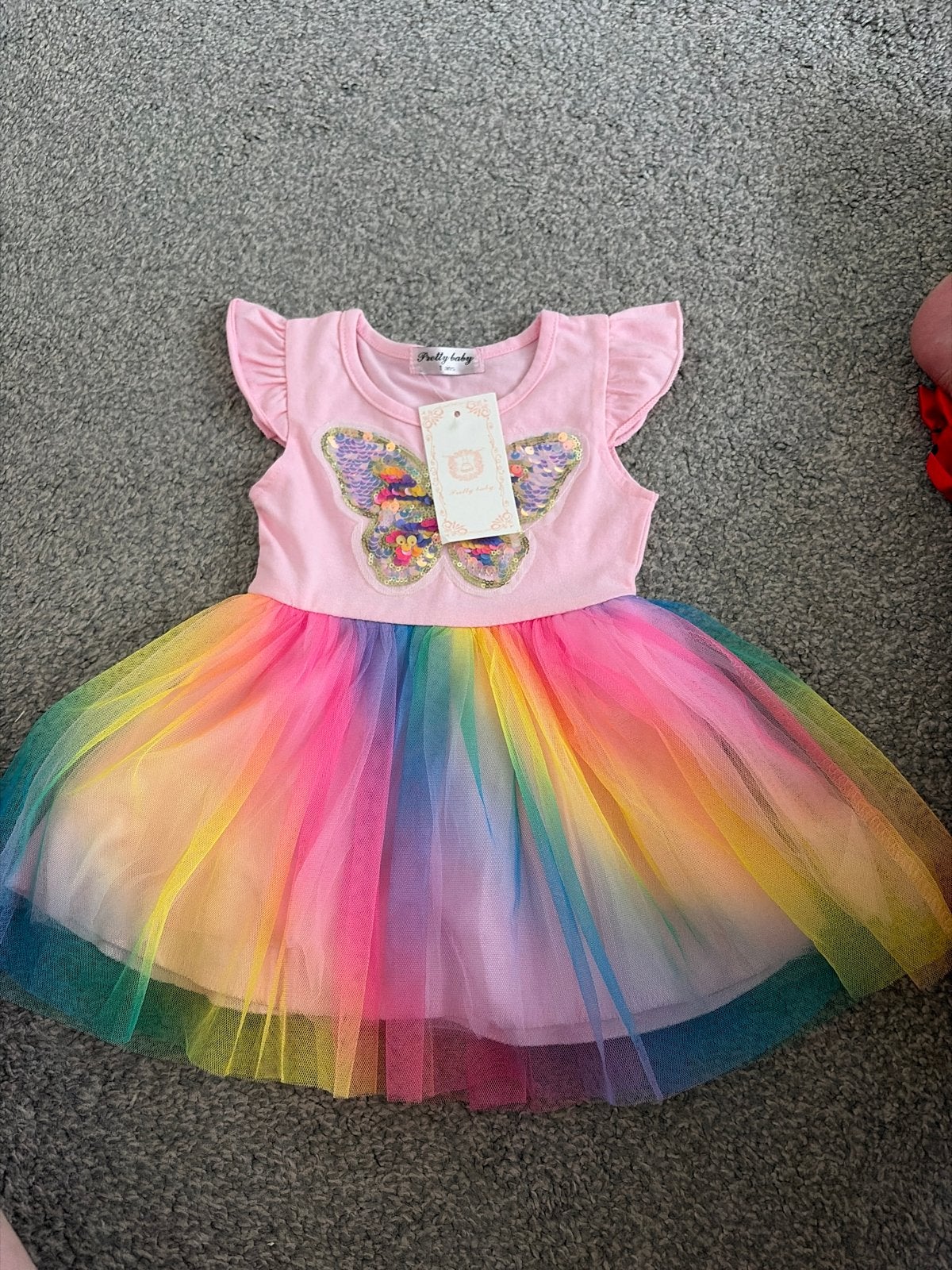 Nieuwe Regenboog Jurk met Vlinder voor Meisjes, Ophalen, Nieuw, Meisje