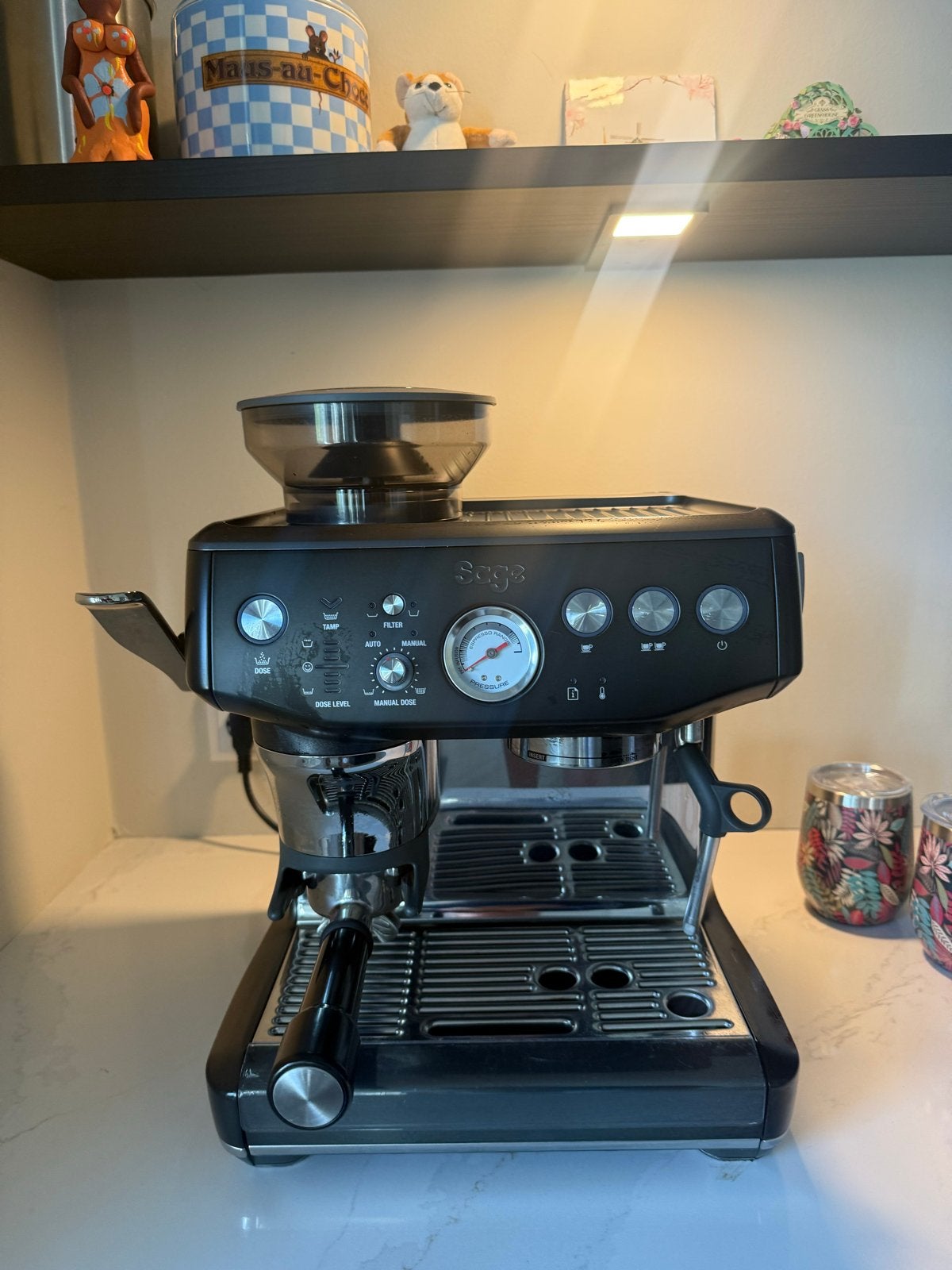 Sage Barista Express Impress - Zwart, Ophalen, Afneembaar waterreservoir, Espresso apparaat, Koffiebonen