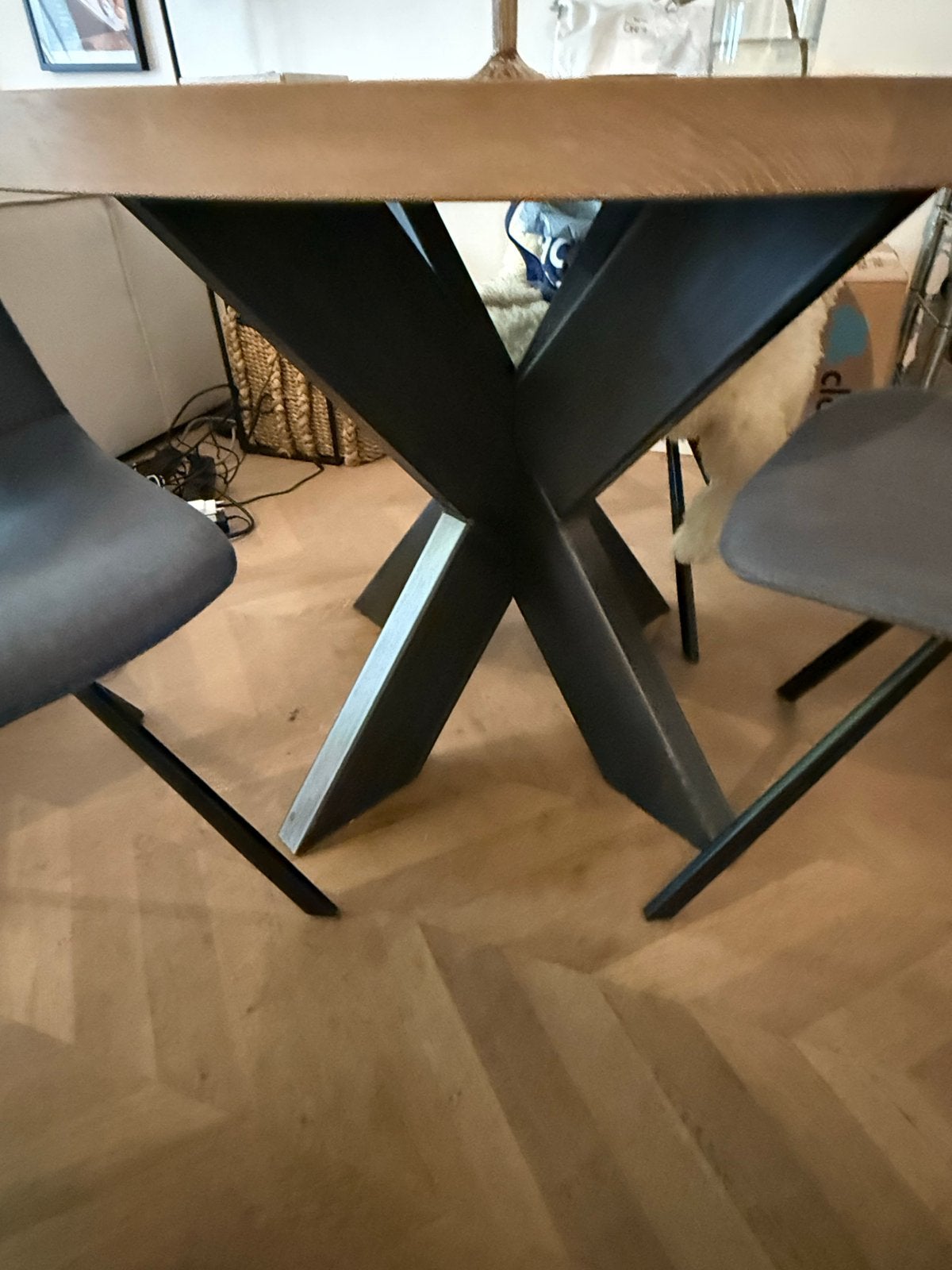 Ronde industriële tafel Norwich 100 cm, Huis en Inrichting, Tafels | Eettafels, Ophalen, Gebruikt, Rond, 50 tot 100 cm