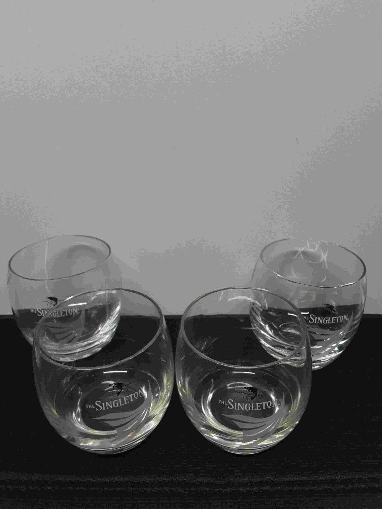 THE SINGLETON glazen, witte logo, 4 stuks, Verzamelen, Glas en Borrelglaasjes, Ophalen of Verzenden, Zo goed als nieuw, Borrel- of Shotglas