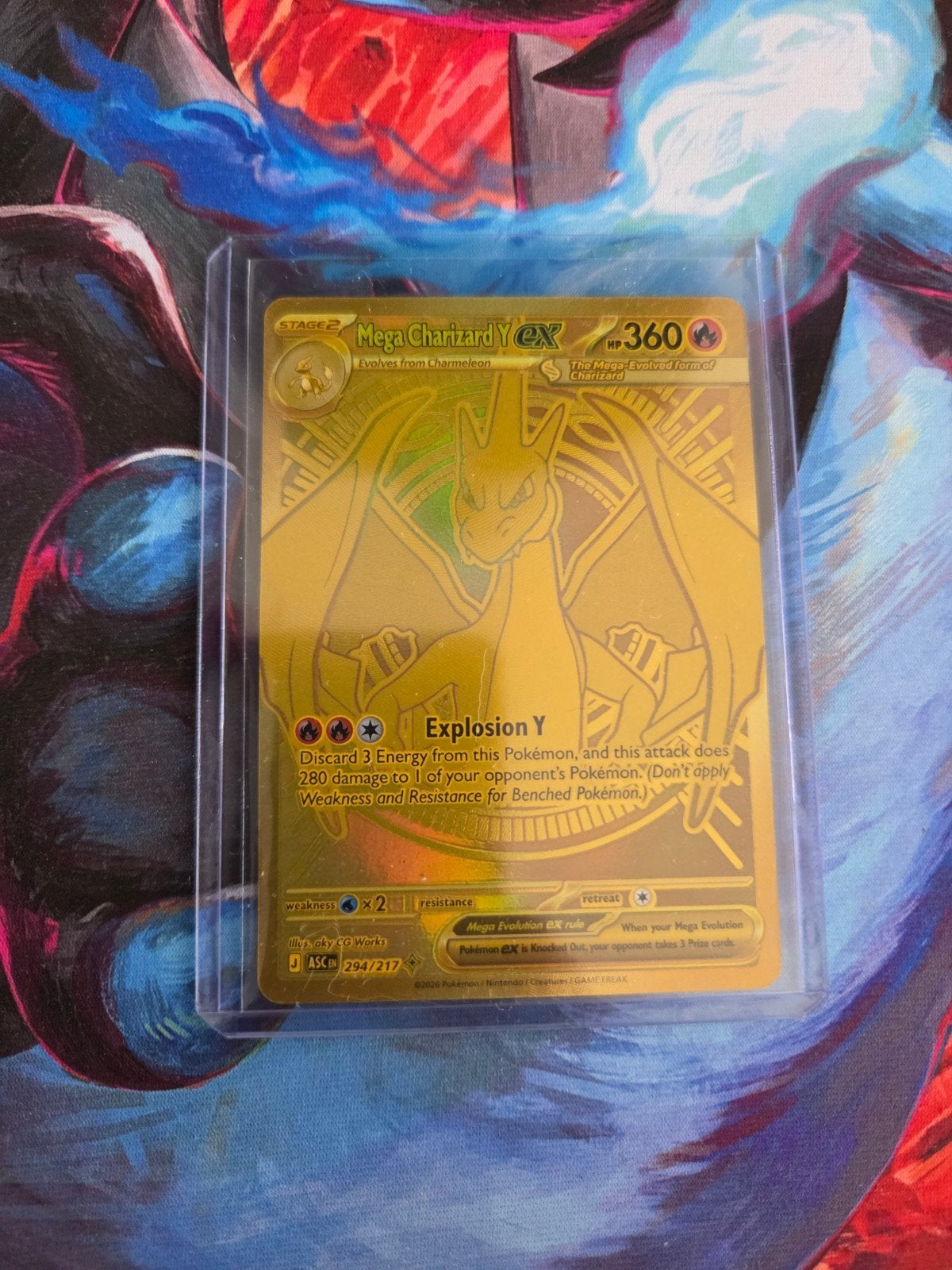 Mega Charizard EX ASC294 Pokémon Kaart, Ophalen of Verzenden, Zo goed als nieuw, Losse kaart, Foil