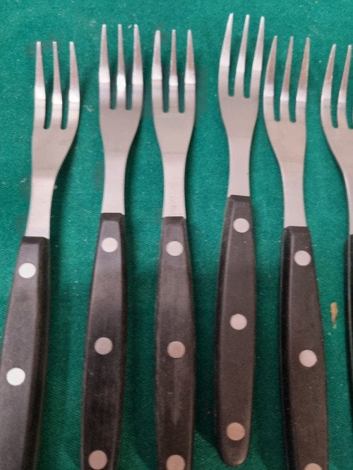 -	Bestek voor steak met zwart handvat vintage, Ophalen of Verzenden, 'T Olde Gre-j, Info@toldegrej.nl, Endepoelstraat 20f Didam