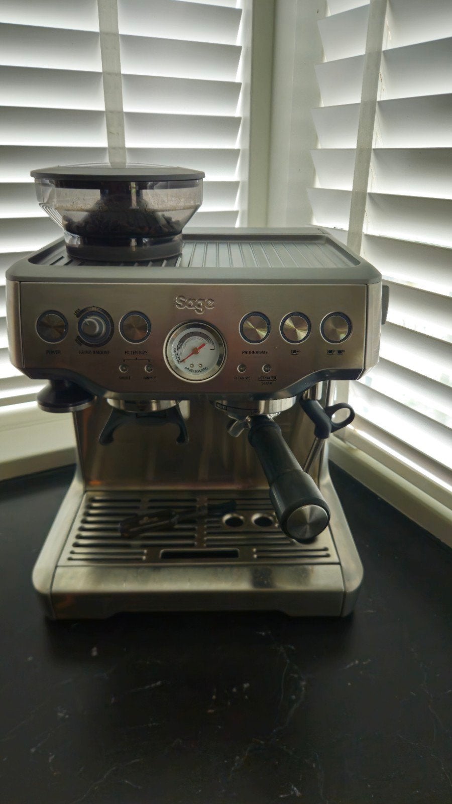 Sage Barista Express, Witgoed en Apparatuur, Gebruikt, Koffiebonen, Ophalen of Verzenden, Sage