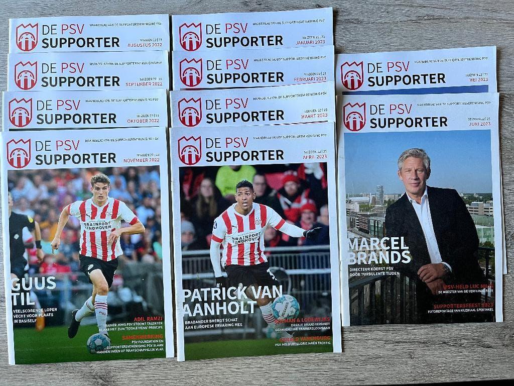Jaargang 64 PSV Supporter Seizoen 2022 - 2023 10 stuks, Verzamelen, Ophalen of Verzenden, Zo goed als nieuw, PSV, Boek of Tijdschrift