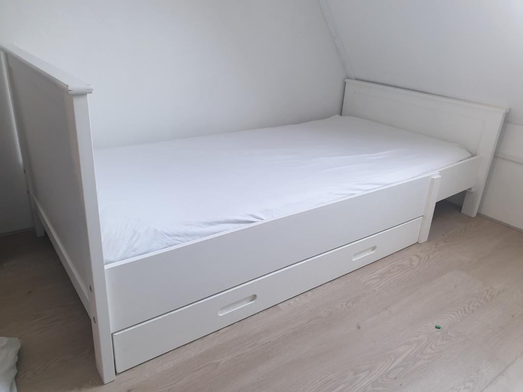 Coming Kids Meegroei Bed - Wit met lades, Ophalen, Gebruikt, Lattenbodem