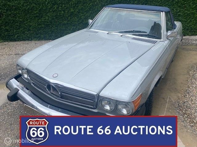 Mercedes-Benz 450 SL | 1975 | Route 66 Auctions, Auto's, Oldtimers, Overige carrosserieën, Zwart, Mercedes-Benz, Bedrijf