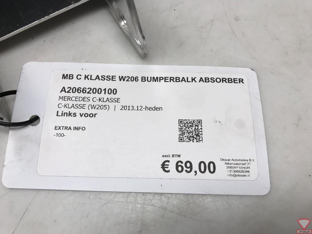 MB C Klasse W206 Bumperbalk Absorber Links A2066200100, Auto-onderdelen, Gebruikt, Mercedes-Benz AG, Mercedes-Benz, Voor