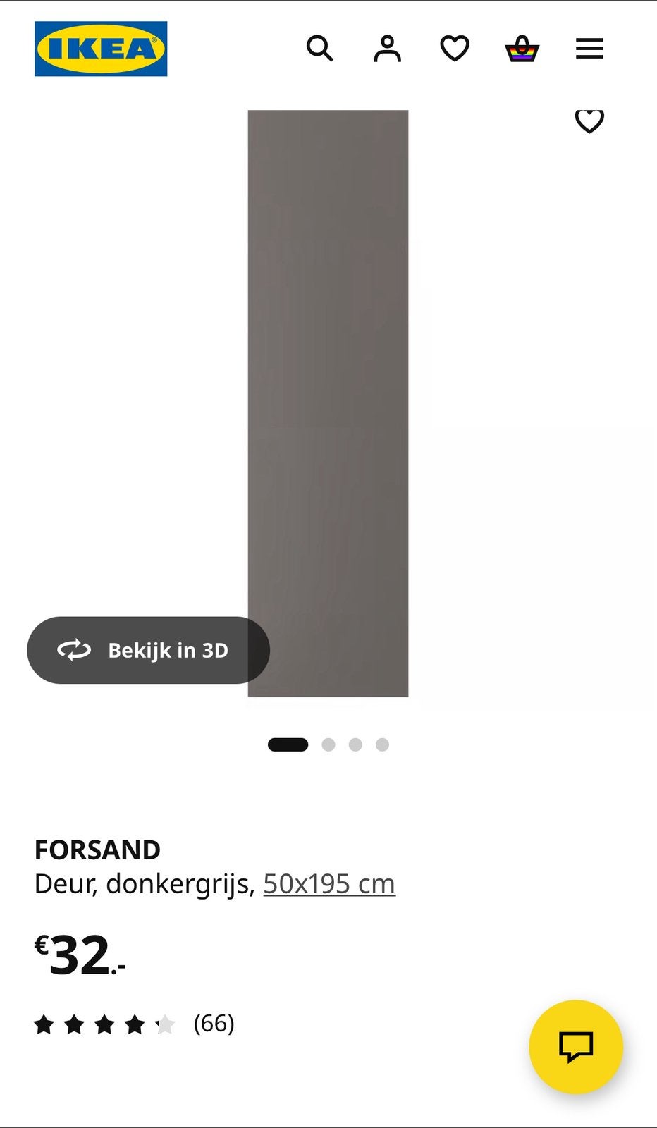 Ikea Forsand donkergrijs kastdeuren, Ophalen, 50 tot 100 cm, Zo goed als nieuw, Minder dan 100 cm