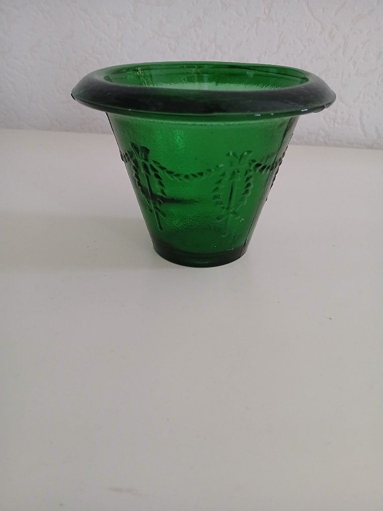 Groene glazen vaas, Ophalen of Verzenden