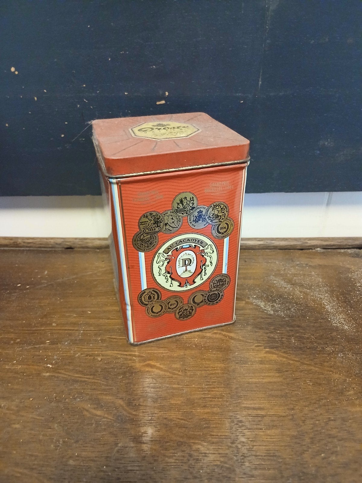 Vintage Droste Cacao Blik - 12,5 cm hoog, Ophalen of Verzenden, Gebruikt, Overige, Droste