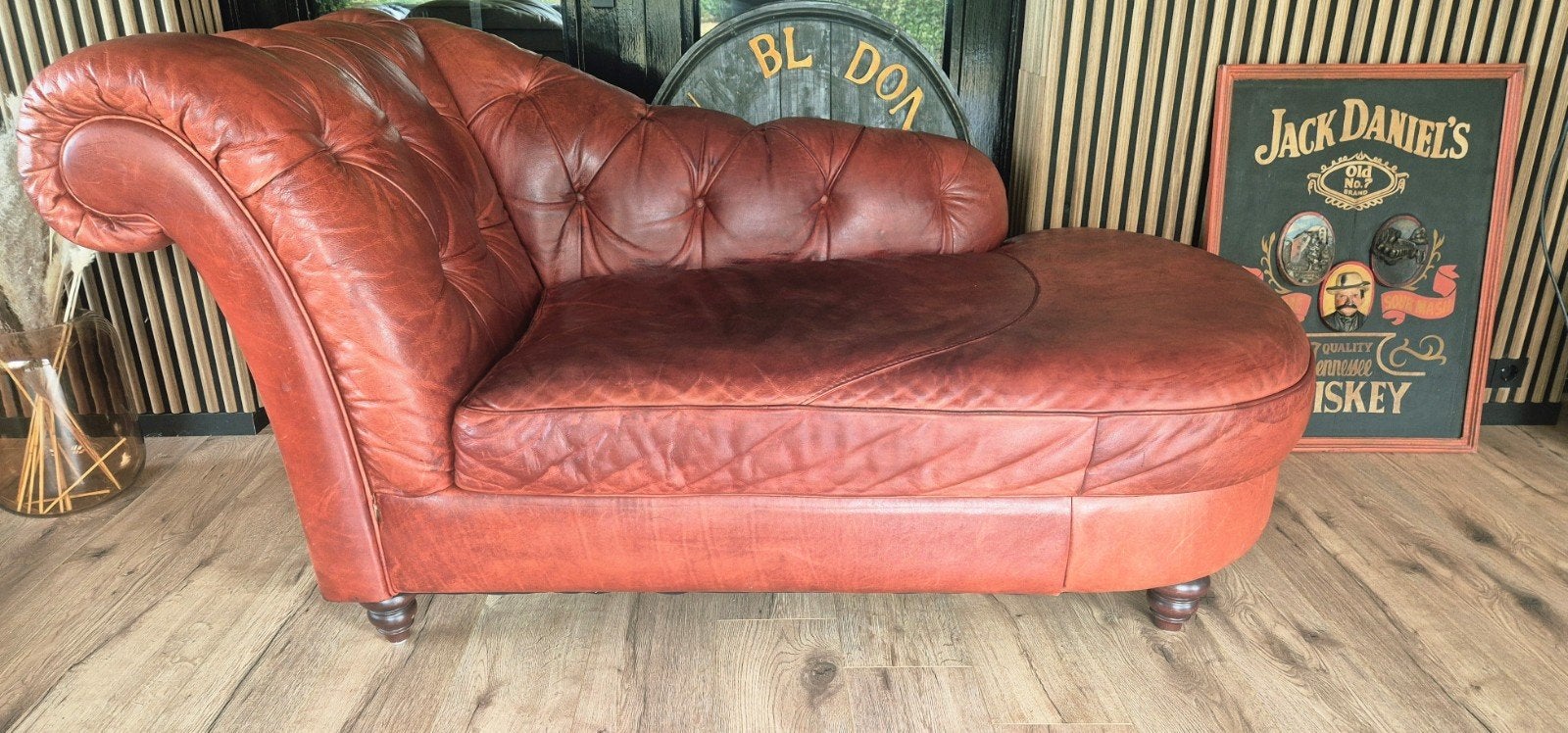 Chesterfield Chaise Longue, Ophalen of Verzenden