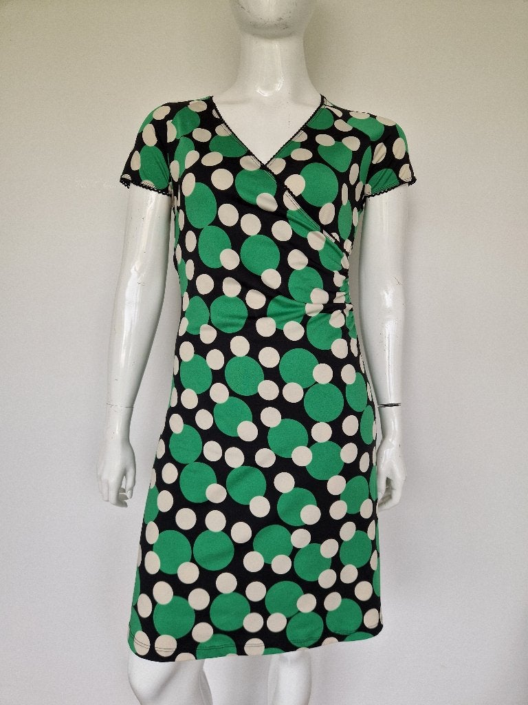 King Louie cross dress. Maat L. Stippenprint, Maat 38/40 (M), Overige kleuren, Nijmegen, Verhip-vintage.nl