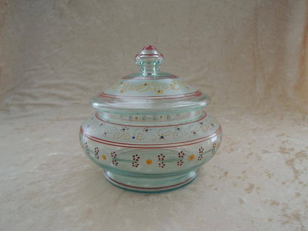 Vintage glazen Snoeppot, Antiek en Kunst, Ophalen of Verzenden