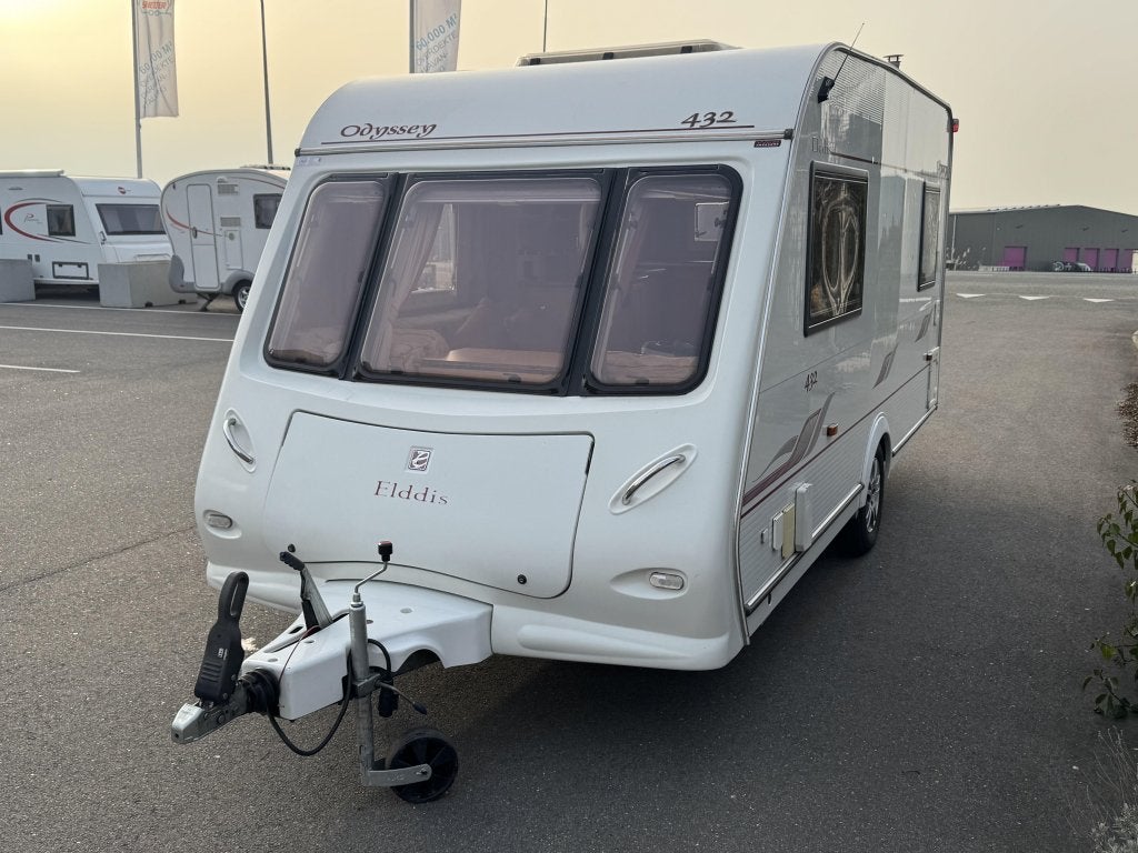 Elddis Odyssey 432 Mover, voortent meeneemprijs, Caravans en Kamperen, Dwarsbed, Standaardzit, Elddis, Tot en met 2