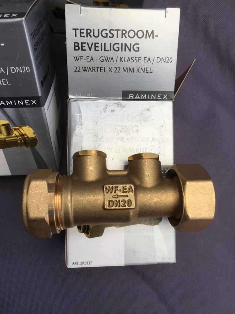 NIEUW Raminex terugstroombeveiliging 290 137  WF EA GWA, Doe-het-zelf en Verbouw, Ophalen of Verzenden, Nieuw