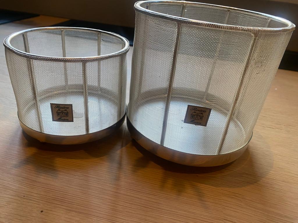 Riviera Maison gaas mandjes set van 2, Ophalen of Verzenden, Metaal, Zilver, Landelijk