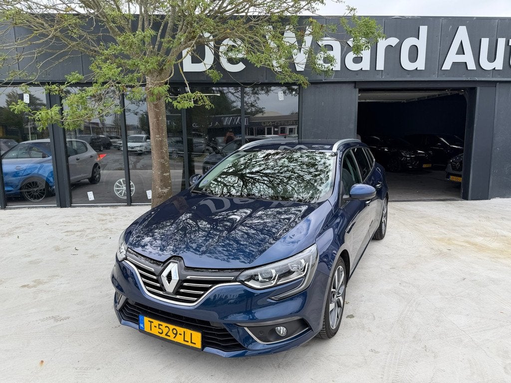 Renault Mégane Estate 1.2 TCe Bose/airco/cruise/Trekhaak/PD, Auto's, Renault, Gebruikt, 4 cilinders, Blauw, Leder en Stof