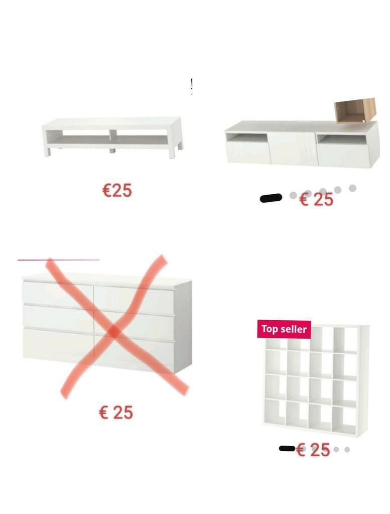 2x Tv meubel ikea, Ophalen, 25 tot 50 cm, Minder dan 150 cm, Minder dan 100 cm