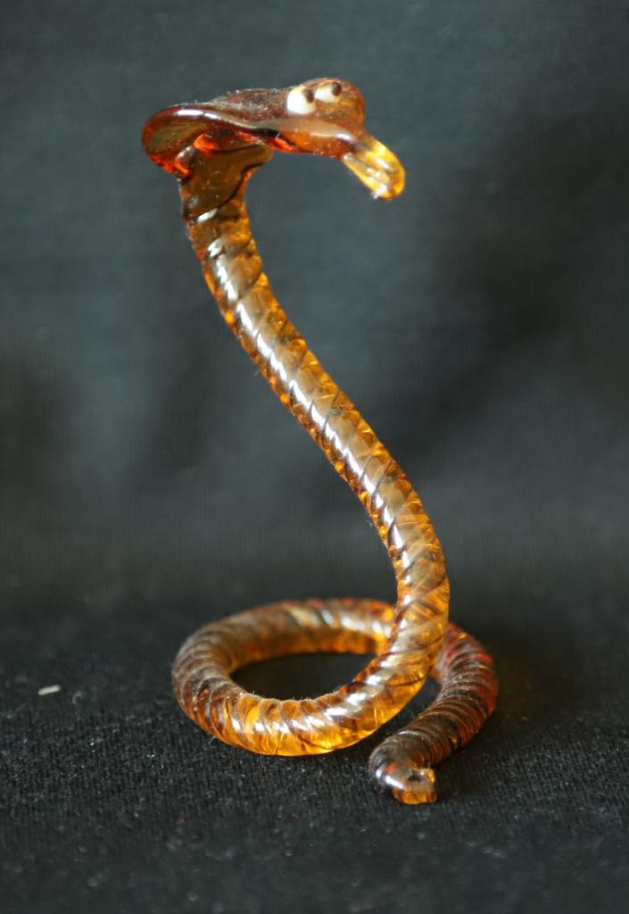 Glazen cobra., Verzamelen, Beelden en Beeldjes, Ophalen of Verzenden, Gebruikt, Dier
