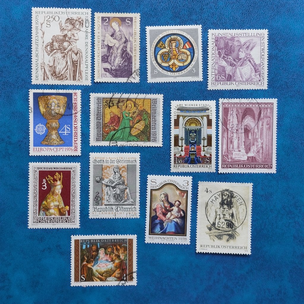 Oostenrijk Opruim Kavel periode 1975 - 1979 Religie, Ophalen of Verzenden, Gestempeld