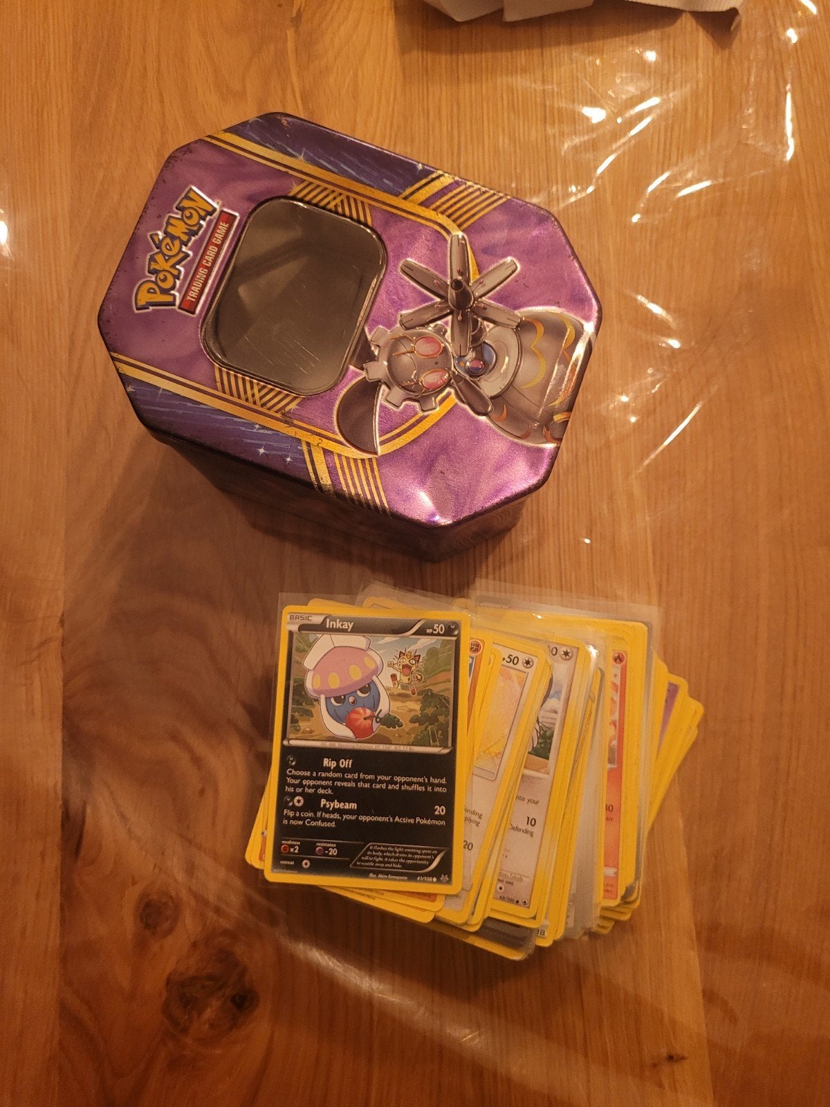 Bulk Pokémon kaarten met tin - Oud en nieuw, diverse talen, Ophalen of Verzenden, Gebruikt, Meerdere kaarten