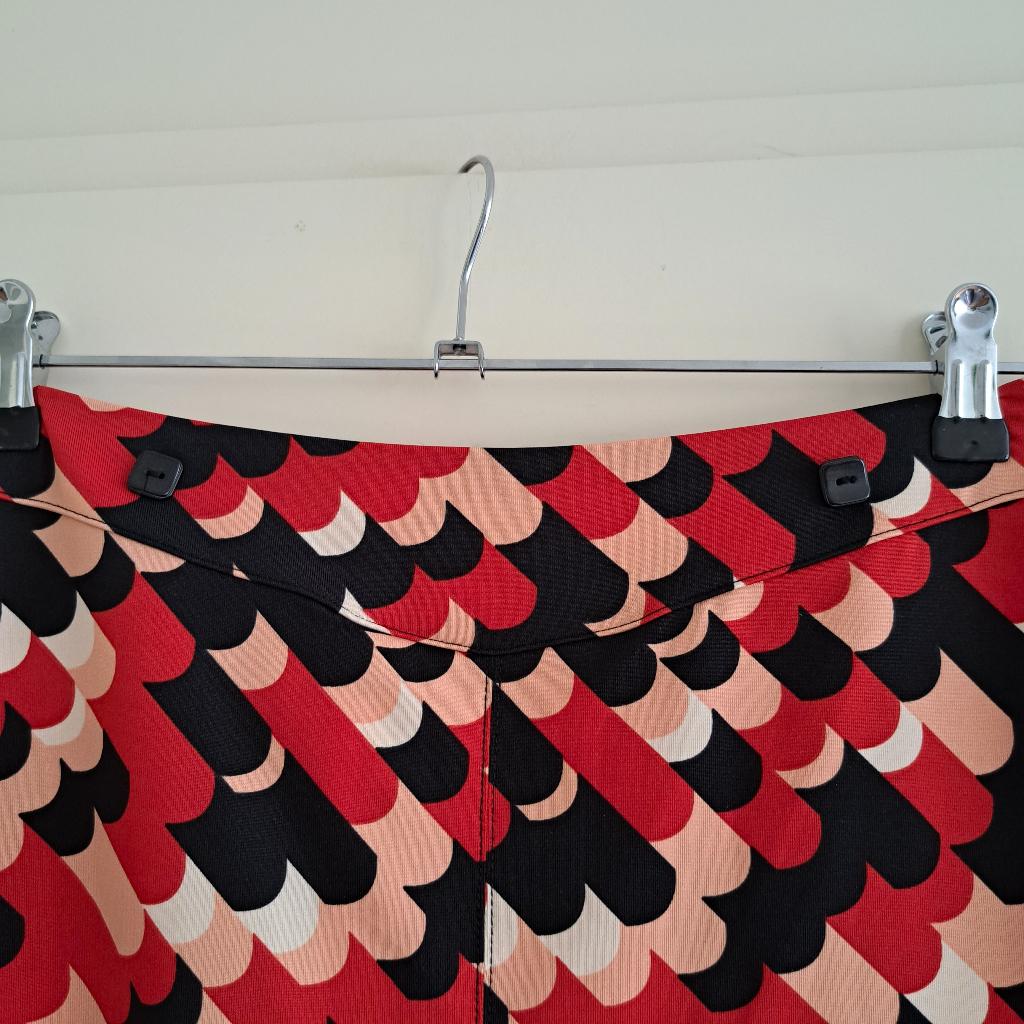 King Louie rok retro print rood zwart roze maat S art 49049, ., Ophalen of Verzenden, Zo goed als nieuw, King Louie