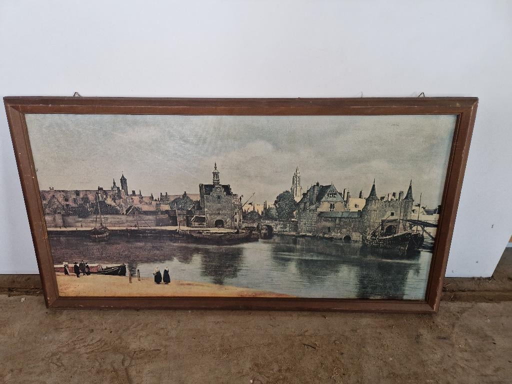 Gezicht op Delft van Johannes Vermeer reproductie, Ophalen of Verzenden