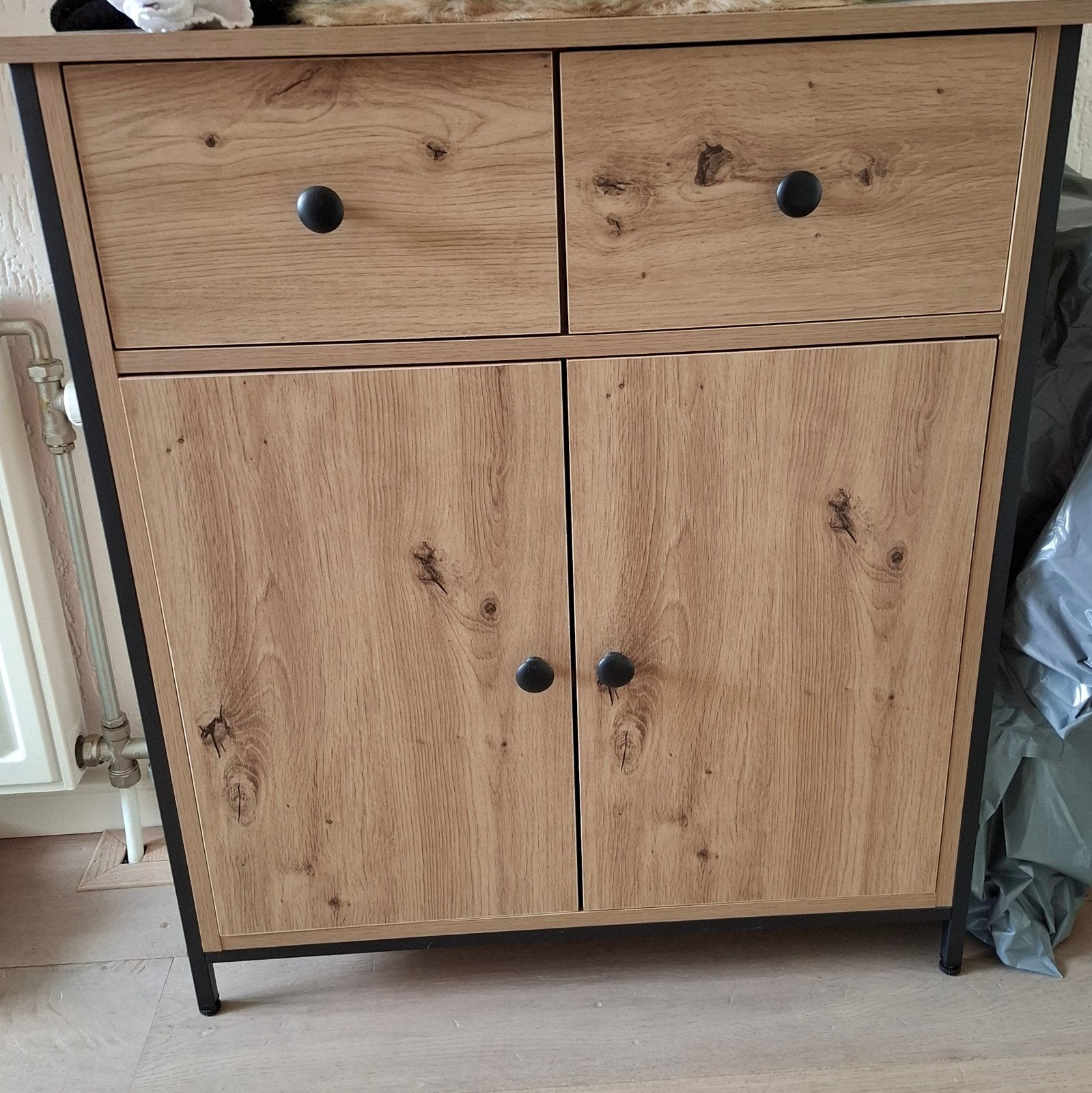 Nieuwe VidaXL dressoir/kast met 2 lades en 2 deuren, Huis en Inrichting, Kasten | Overige, Ophalen, Nieuw
