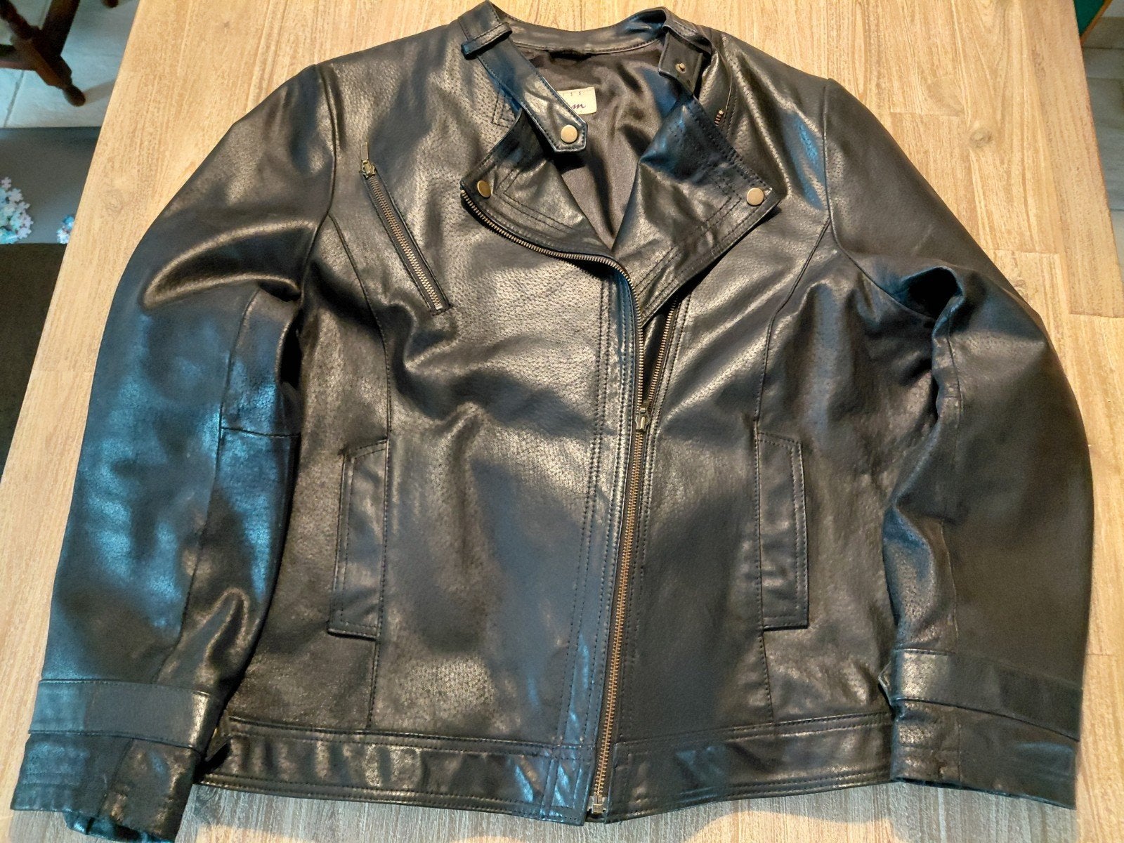 leren dames  jasje Xl zwart, Kleding | Dames, Jassen | Zomer, Ophalen, Zo goed als nieuw, Maat 46/48 (XL) of groter, Zwart