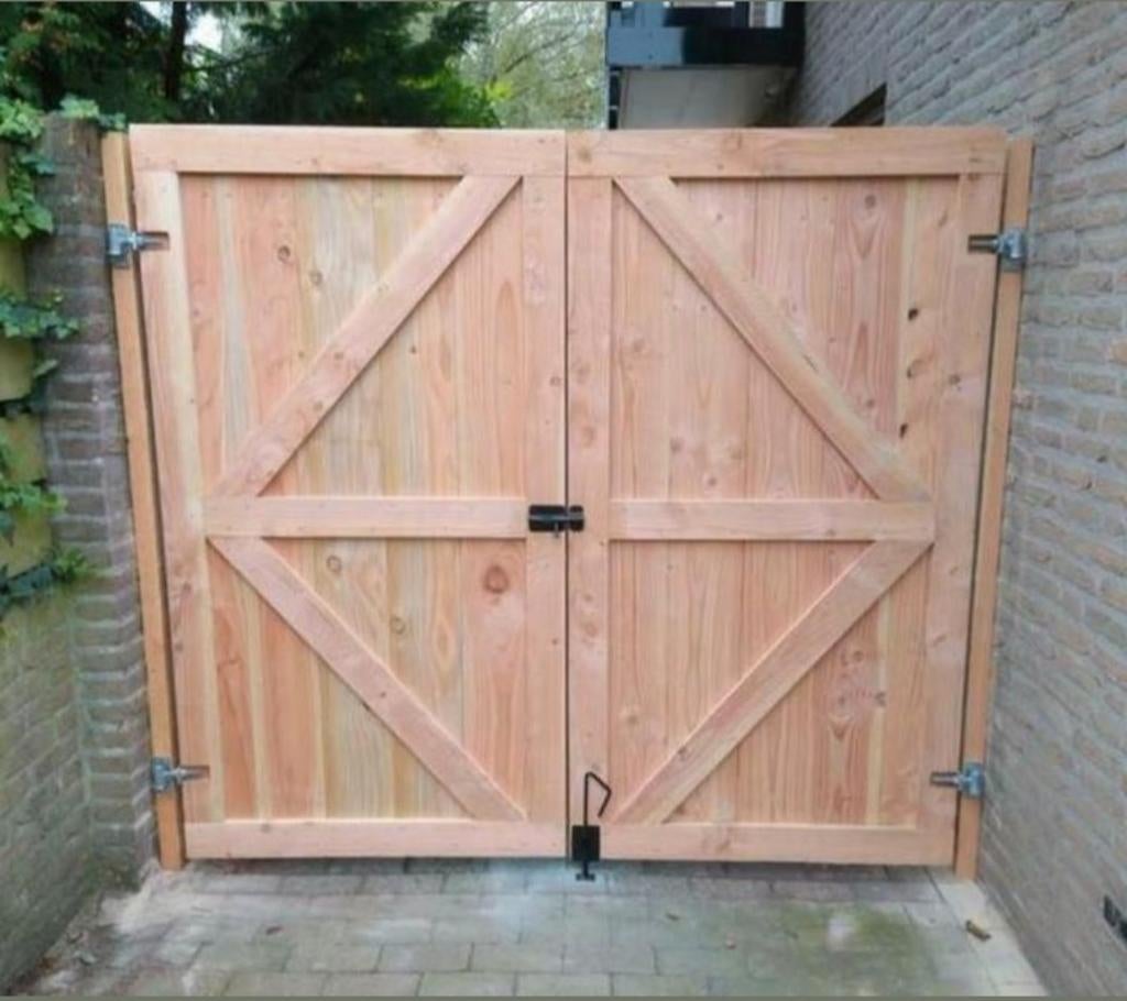 Douglas poorten, in elke gewenste maat. Gegalvaniseerd frame, Lepelstraat 6, Info@steigerhoutdesign.nl, Nieuw, Ophalen of Verzenden