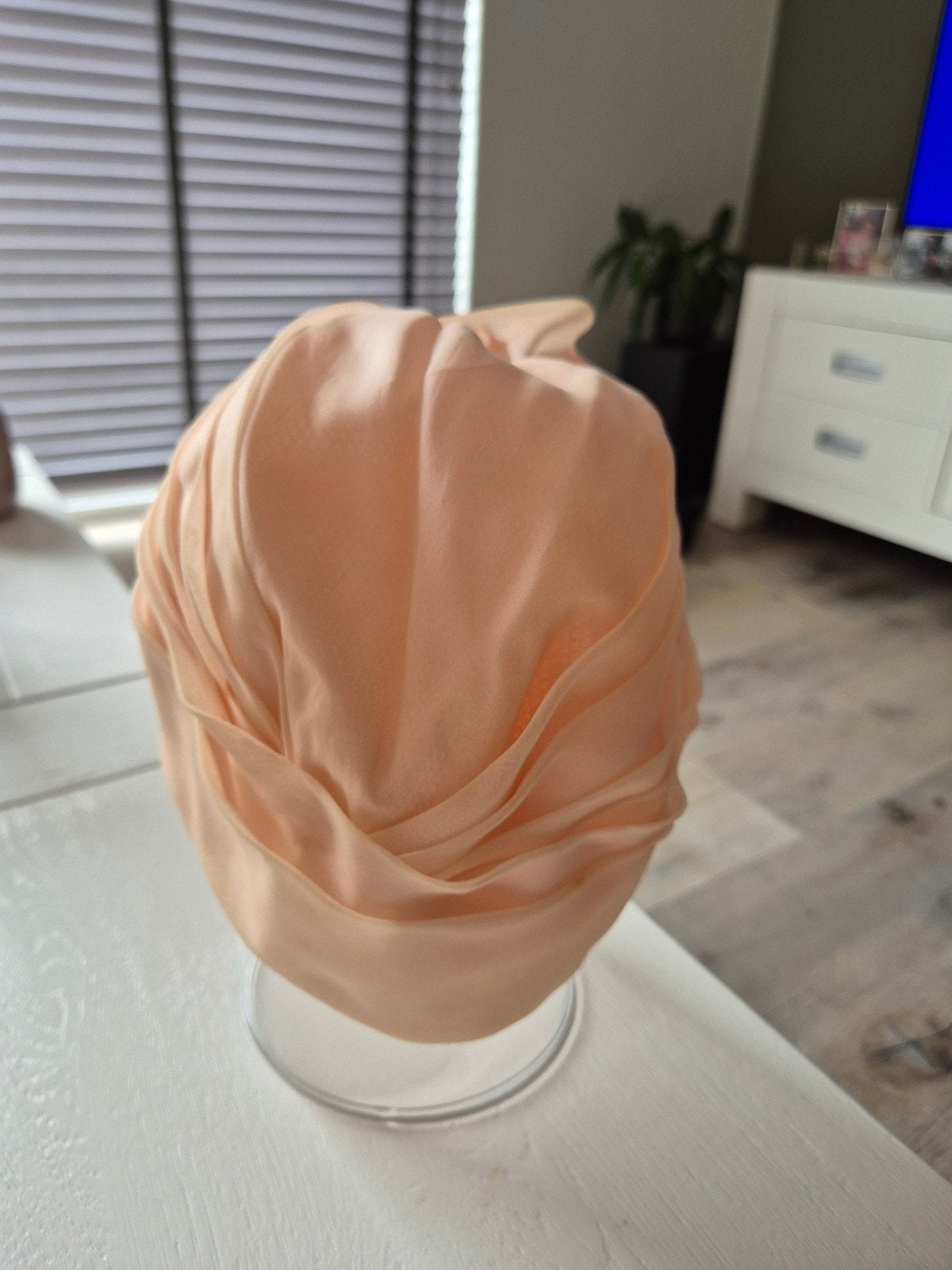 Vintage Chapeaux Rodier Parijs Hoed - Perzik Roze, Chapeaux Rodier Paris, Ophalen of Verzenden, Zo goed als nieuw, Hoed