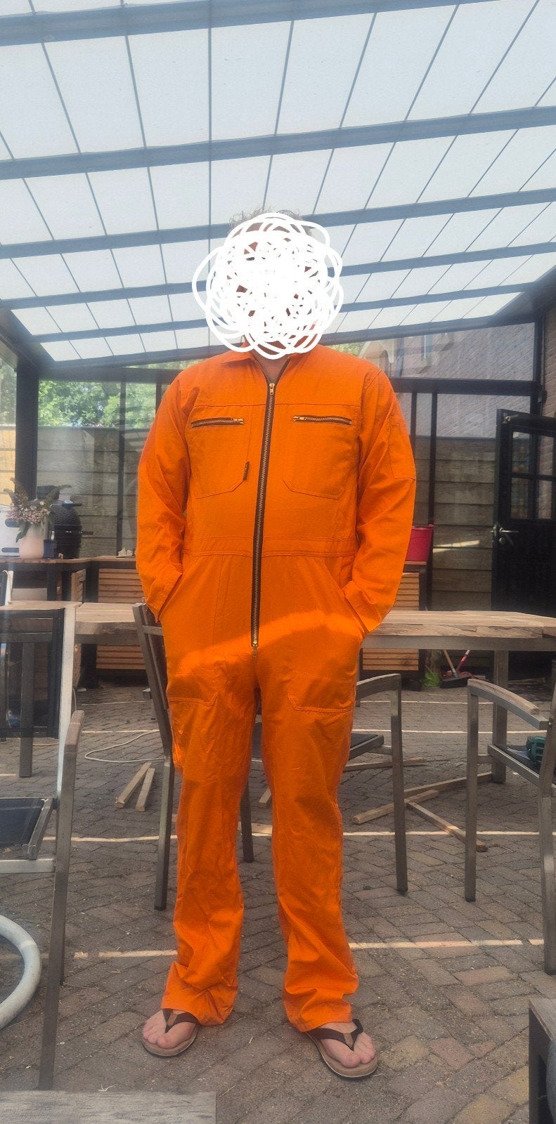 Nieuwe oranje overall (L), Verzenden, Zo goed als nieuw